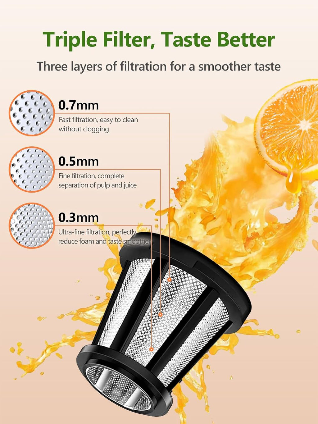 Vegetable Juicer for Celery Wheatgrass Spinach Ginger, Fruit Juicer Machines Slow Masticating Cold Press Juice Extractor Pulp Separated, Quiet Motor, Easy To Clean, BPA Free, Dishwasher Safe