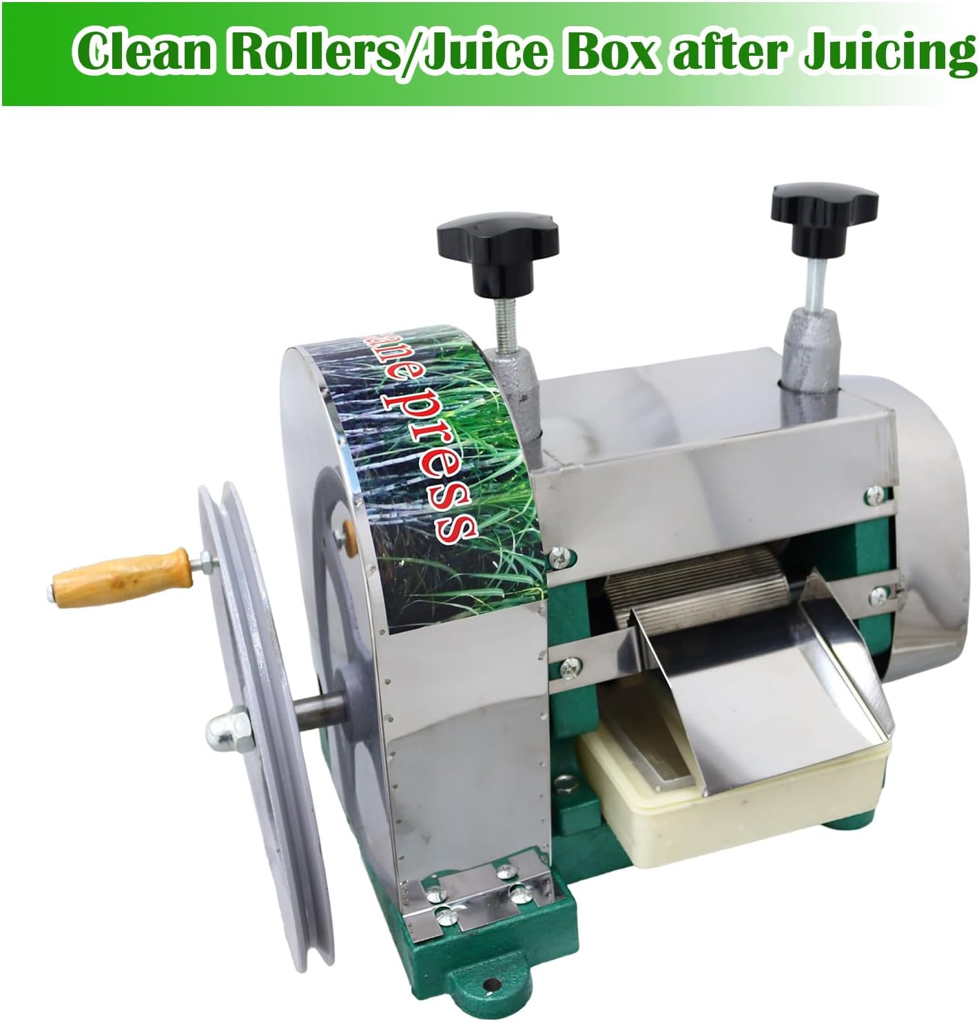 Commercial Manual Sugar Cane Ginger Press Juicer with Knives Wooden Case