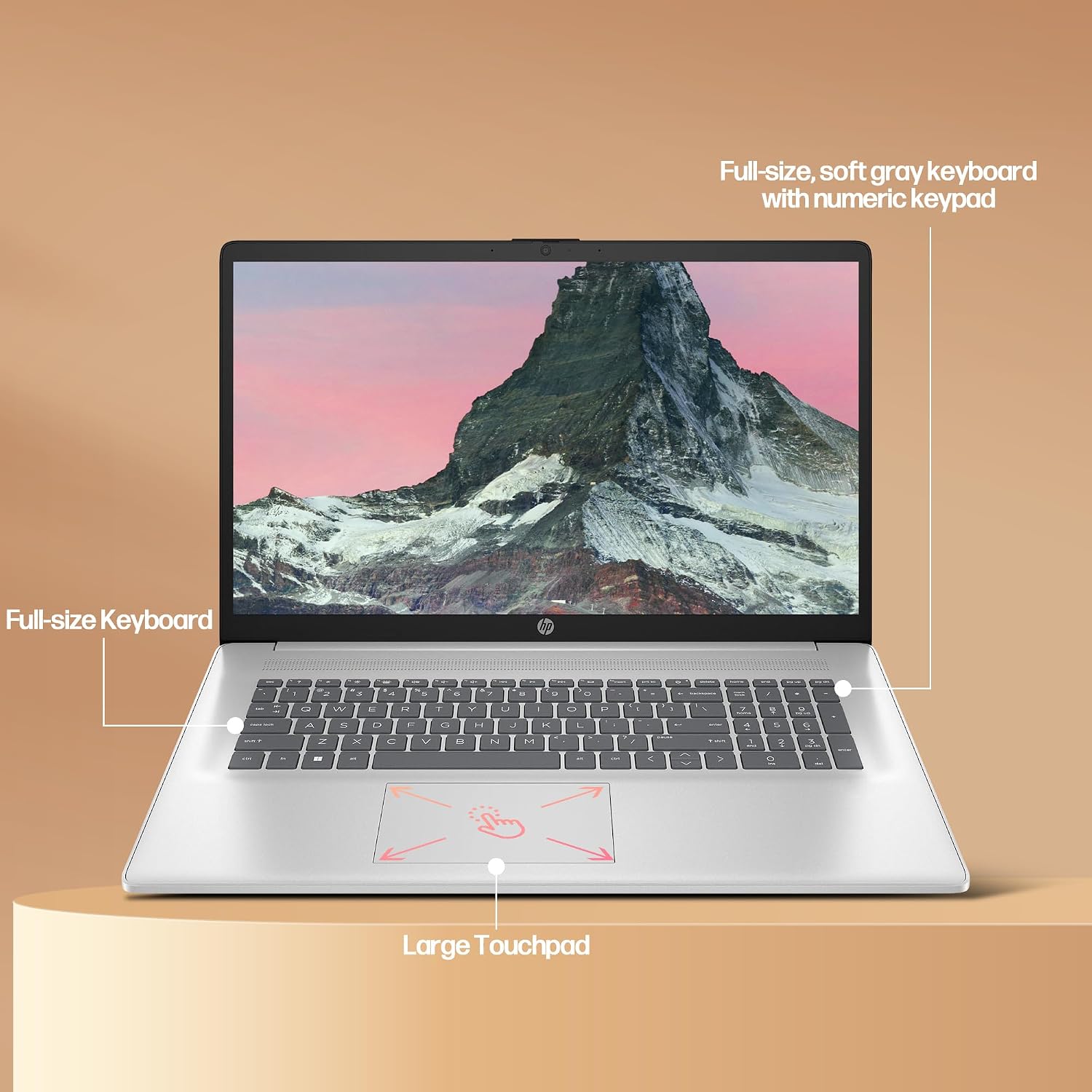 HP Laptop for Business and Student, 17.3' FHD IPS Display, 6-cores AMD Ryzen 5 5500U (Up to 4.0GHz), 16GB RAM, 512GB PCIe SSD, Webcam, FP Reader, Keypad, BT, HDMI, USB-C, PDG HDMI Cable, Win 11 Pro