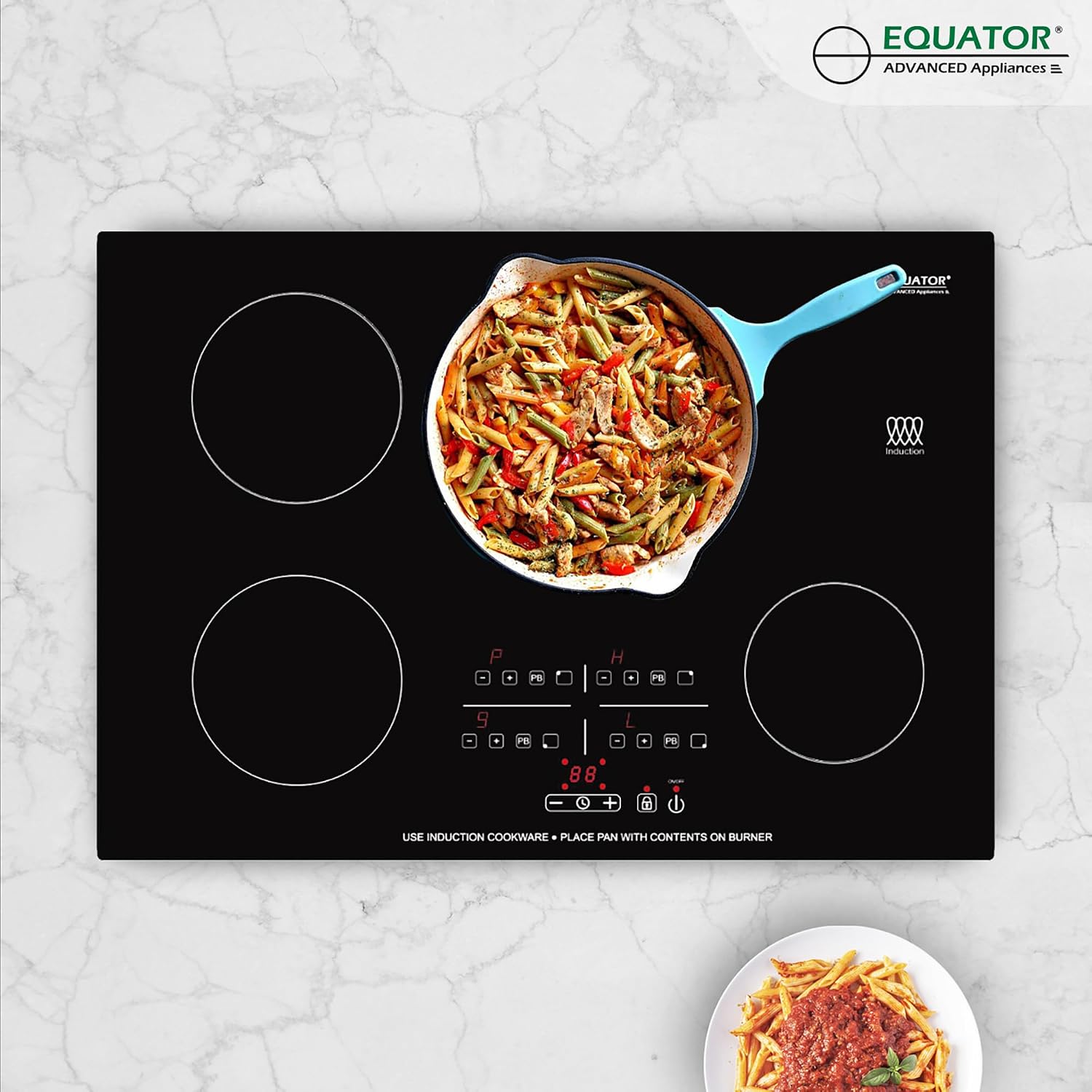 Equator 30' Modern Built-in Stainless Steel Induction Cooktop 4 Burner