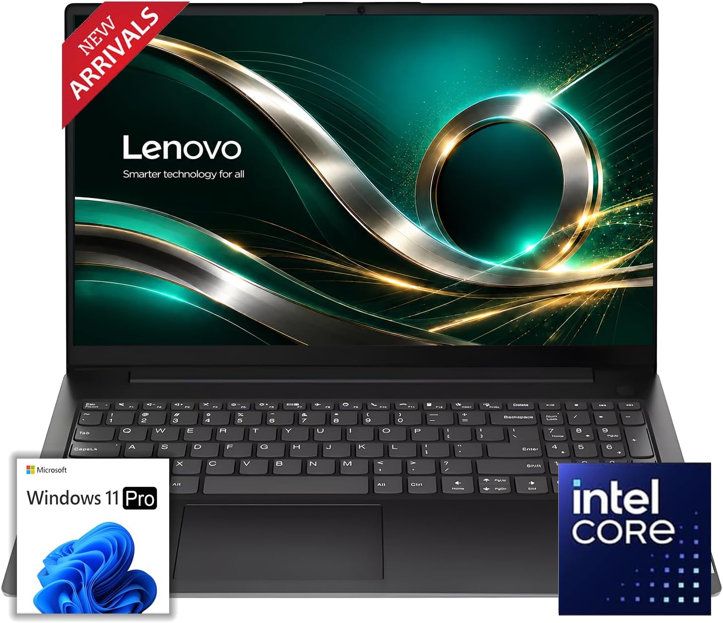 Lenovo 2026 Business and Student Laptop with MS 365 for Web, Intel Powerful Processor, 8GB DDR5, 256GB PCIE, 15.6' FHD Display, Wi-Fi 6, Fast Charging Speed, 14.5-Hour Battery Life, Windows 11 Pro