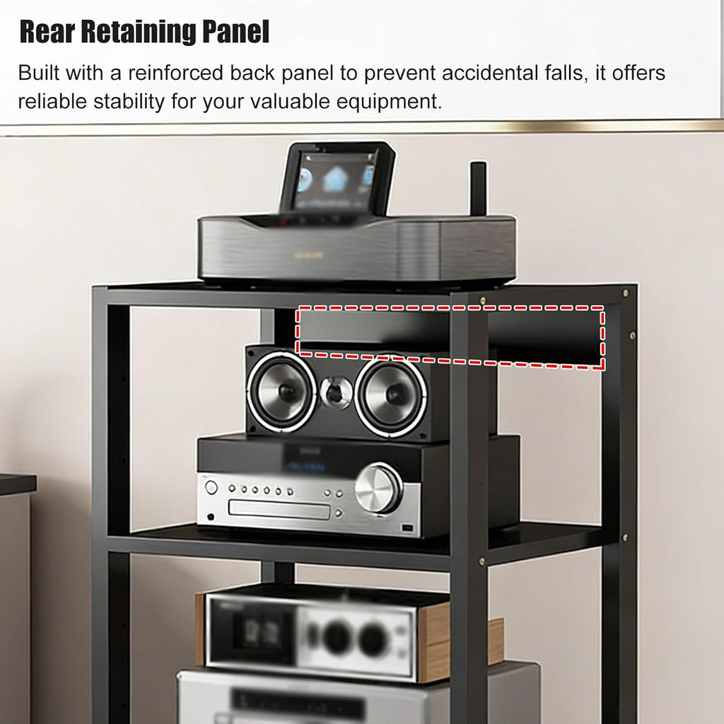 YLLFFLL Small Audio Component Rack Tower Media Stereo Stand Equipment Shelf 2 Layer, Modern Audio Stands and Cabinets for Studio, Standing Game Console Shelf(#2,H 35CM(13 4/5IN))