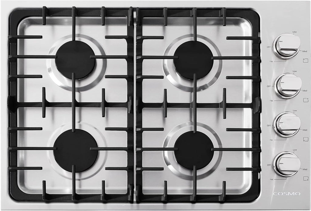 COSMO COS-DIC304 30 in. Gas Cooktop in Stainless Steel with 4 Italian Made Burners