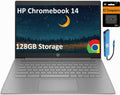 HP Chromebook 14 Laptop (14' HD, Intel 4-Core Celeron N4120, 4GB RAM, 128GB Storage (64GB + 64GB SD)) for Home & Student, Light Weight & 14-Hr Battery Life, Webcam, Wi-Fi, IST HUB, Chrome OS