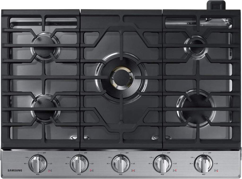 SAMSUNG 30' Built In Smart Gas Cooktop with 22K BTU Dual Power Burner, 5 Burners, Stainless Steel, NA30N7755TS/AA