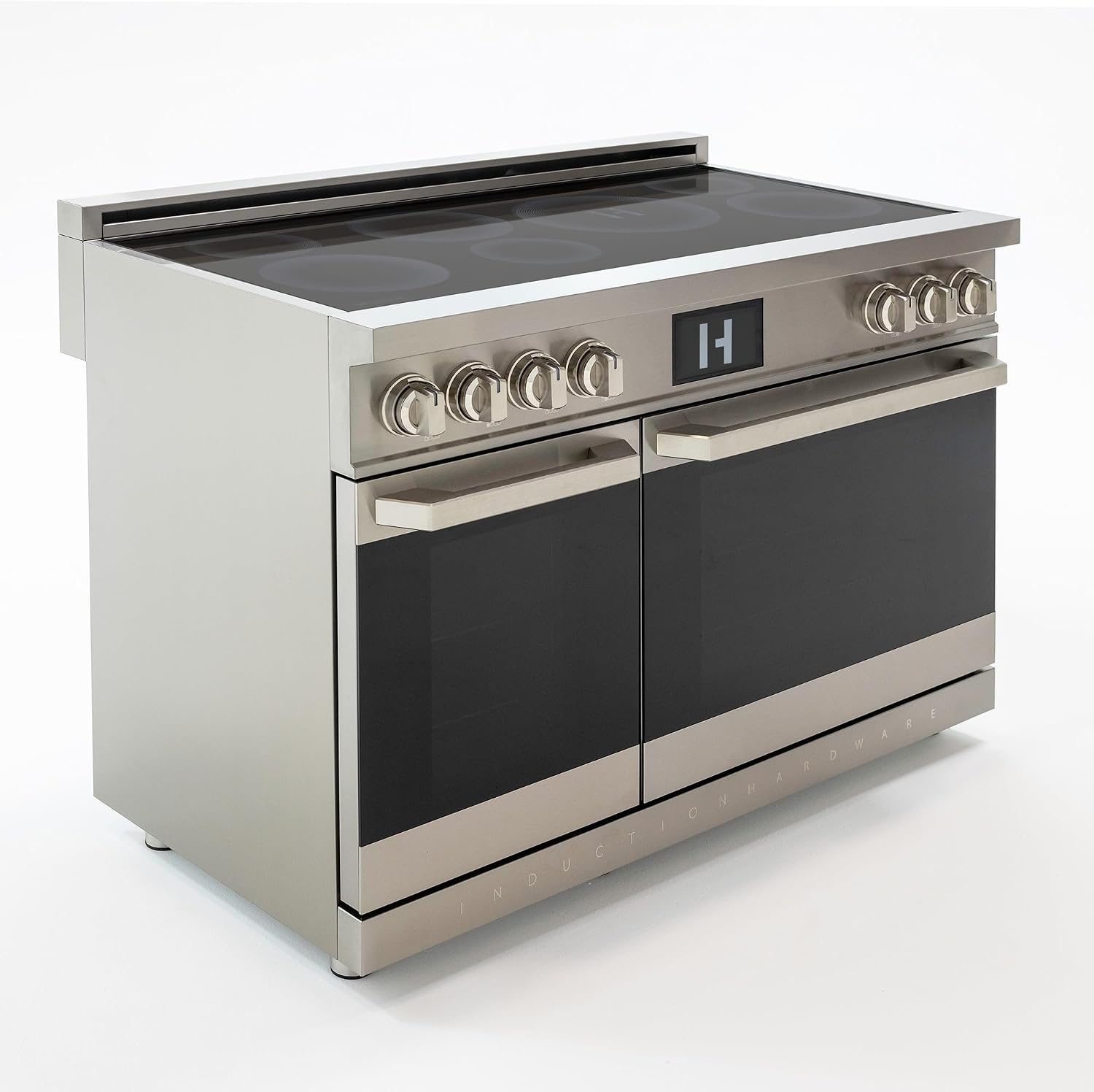 48 Inch Professional Induction Range with Double Convection Ovens, Air Fry, 7 Burner Electric Stove, Pizza Stone - Stainless Steel