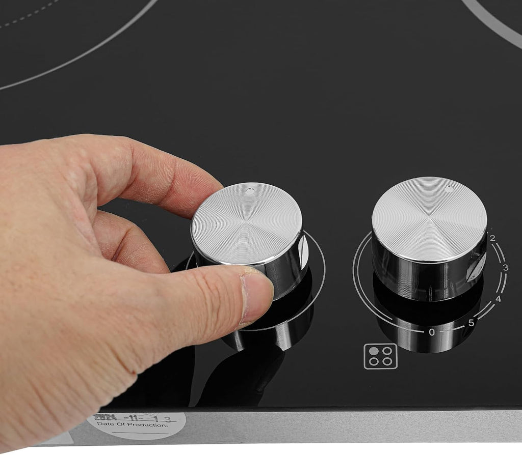 Electric Cooktop 30 Inch, Electric Stovetop Built-In Electric Cooktop 4 Burner Stove Top with Safe Lock, 600W-1200W Desktop/Embedded Electric Ceramic Cooktop with Led Display, 29.53 * 20.08 * 3.94In