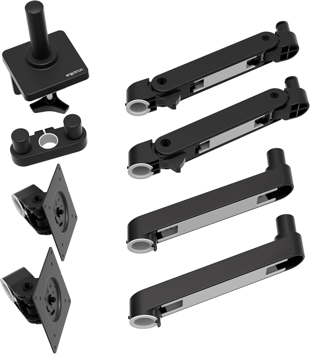 Ergotron – Upgraded LX Pro Premium Dual Monitor Arm, VESA Desk Mount – for 2 Monitors Up to 27 Inches, 4 to 20 lbs Each – Matte Black