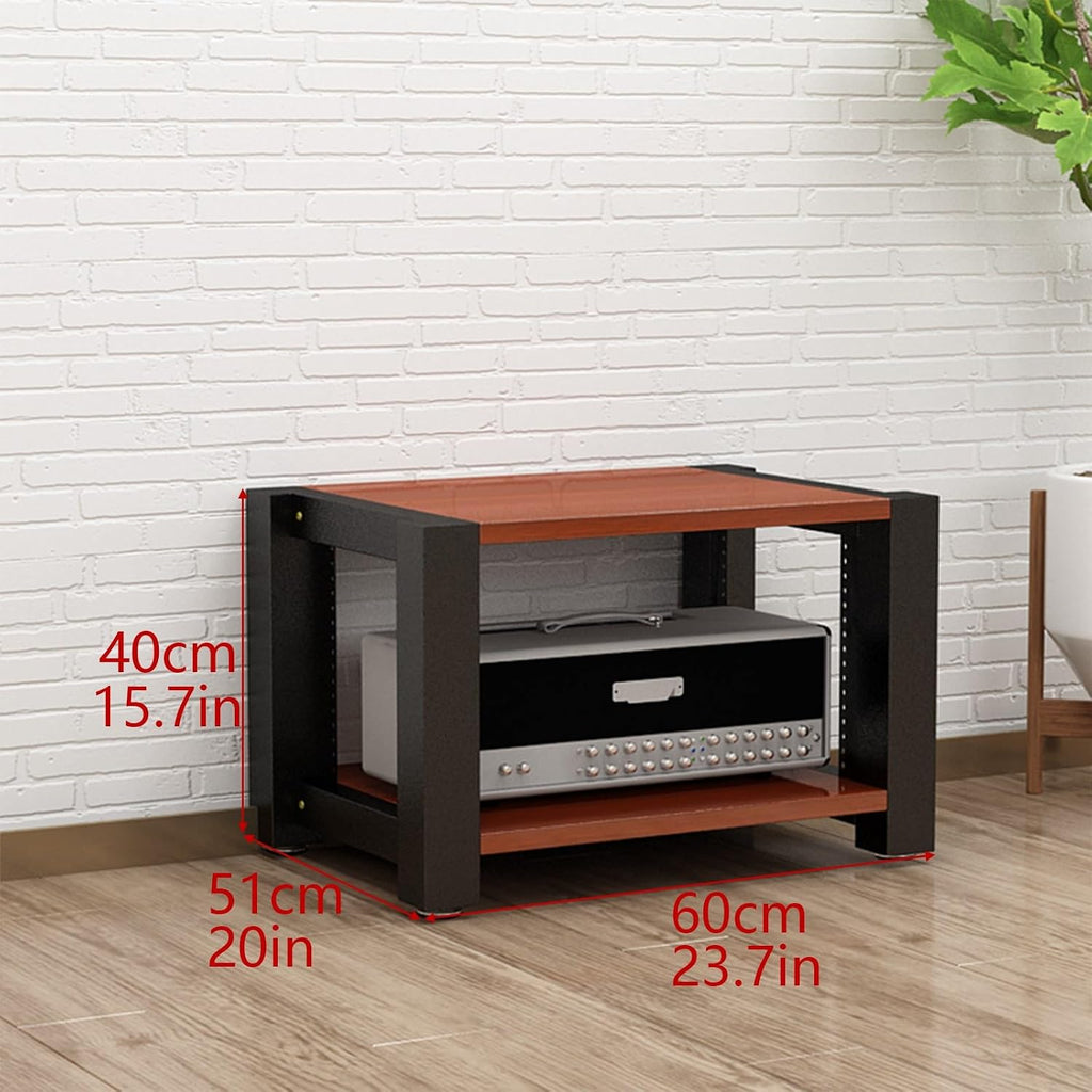 Stereo Racks and Stands, 2/3/4/5 Tier AV Media Stand, Audio Equipment Rack with Adjustable Shelves, Reinforced Steel Frame, Adjustable Footpads, for Home Theater(White,2 Tier 60x51x40cm)