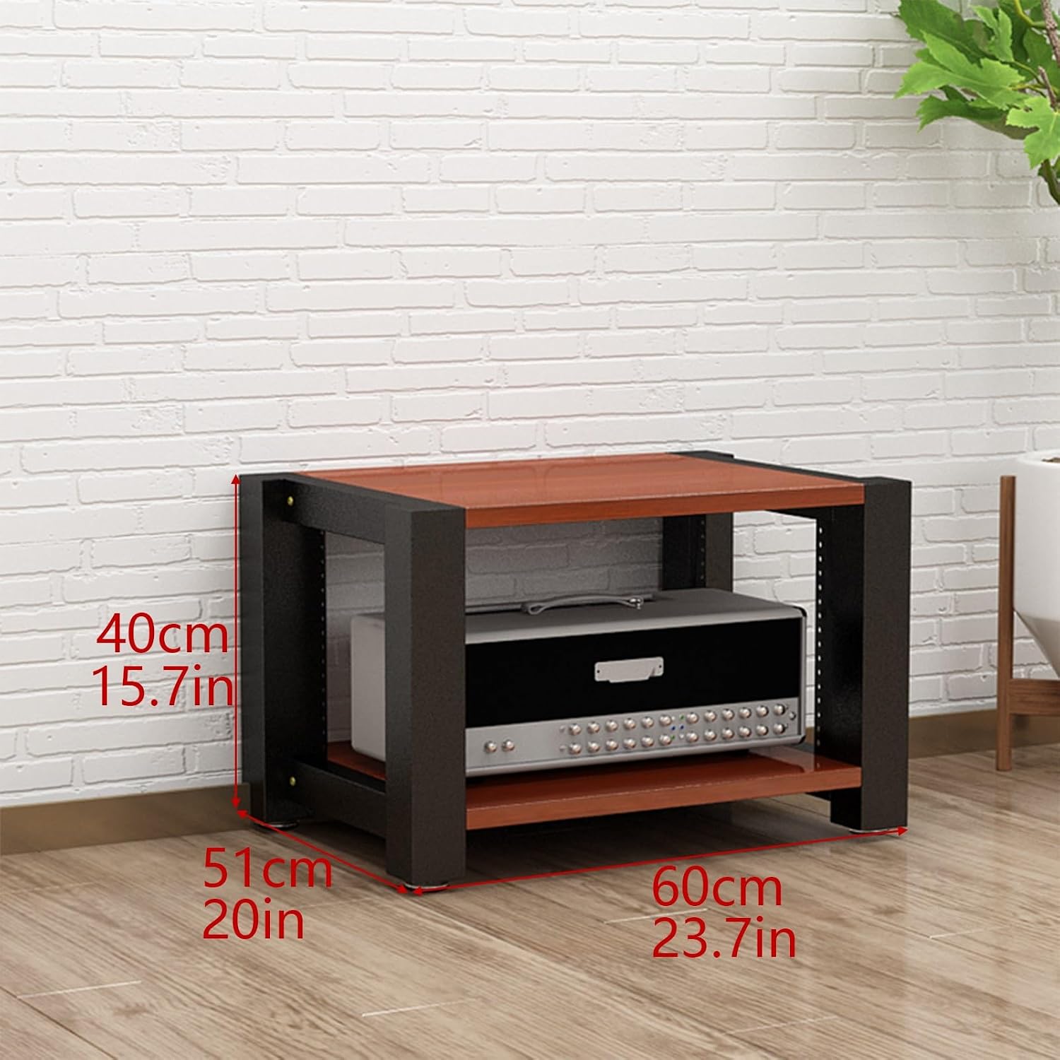 Stereo Racks and Stands, 2/3/4/5 Tier AV Media Stand, Audio Equipment Rack with Adjustable Shelves, Reinforced Steel Frame, Adjustable Footpads, for Home Theater(White,2 Tier 60x51x40cm)
