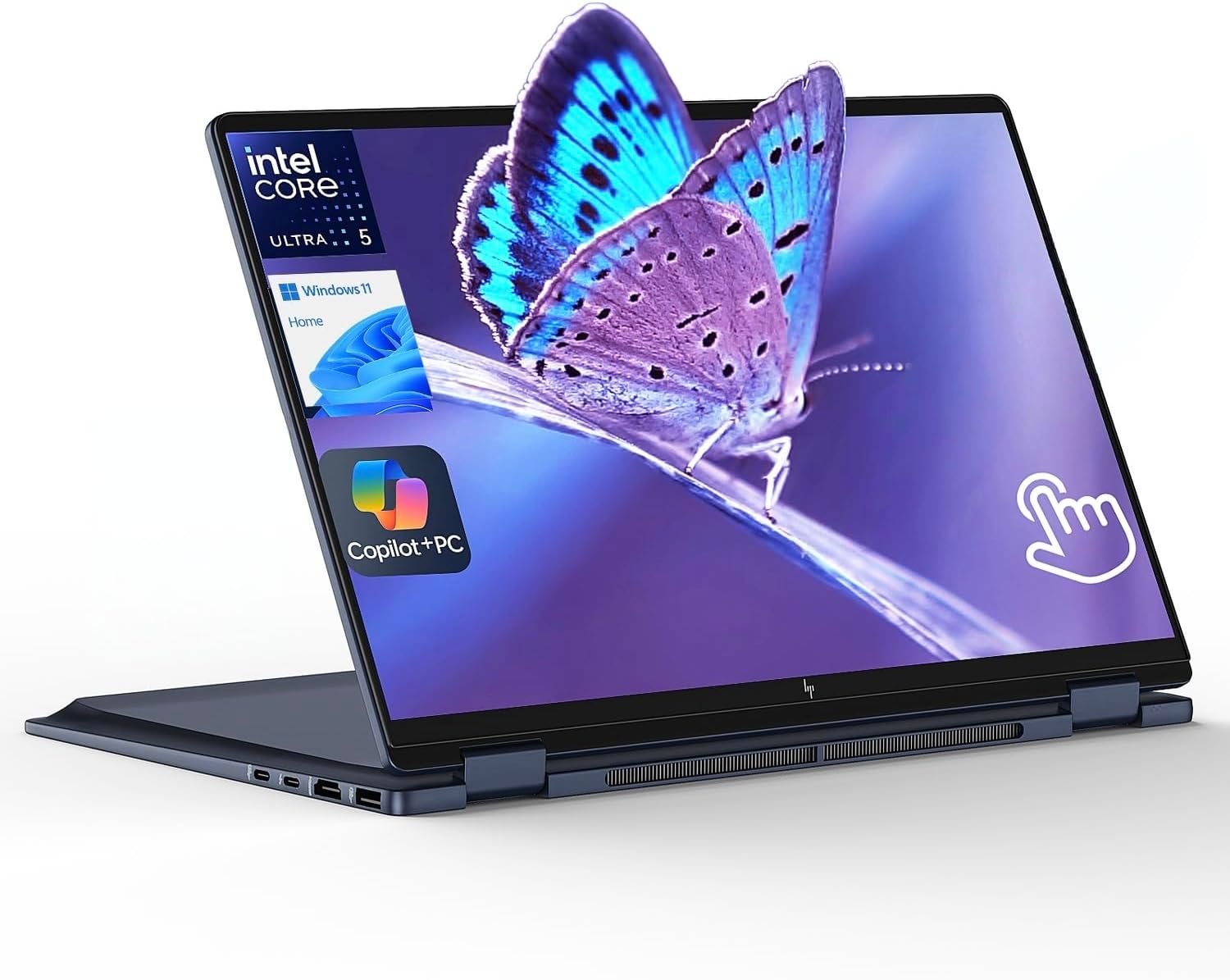 HP OmniBook X Flip 14 2-in-1 Laptop, Laptop Touchscreen 14' WUXGA IPS, Intel 8-core Ultra 5 226V, Intel Arc 130V GPU, 16GB RAM 512GB SSD, Thunderbolt 4, Windows 11 Home