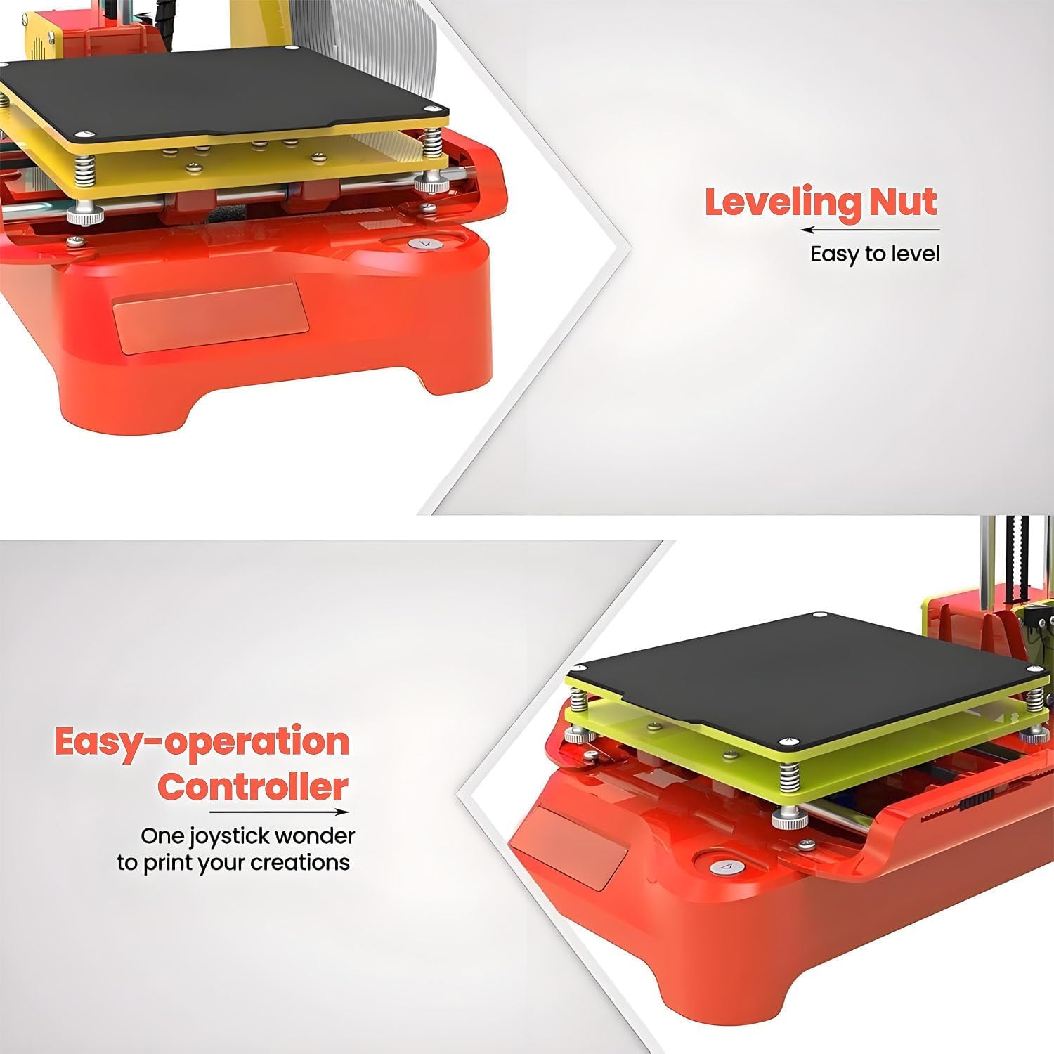 3D Printer Mini Desktop Printing Machine,100X100X100mm Printing Size,Leveling-Free Printer,Uniform Heating,for Beginners,Kids,Student Education Black