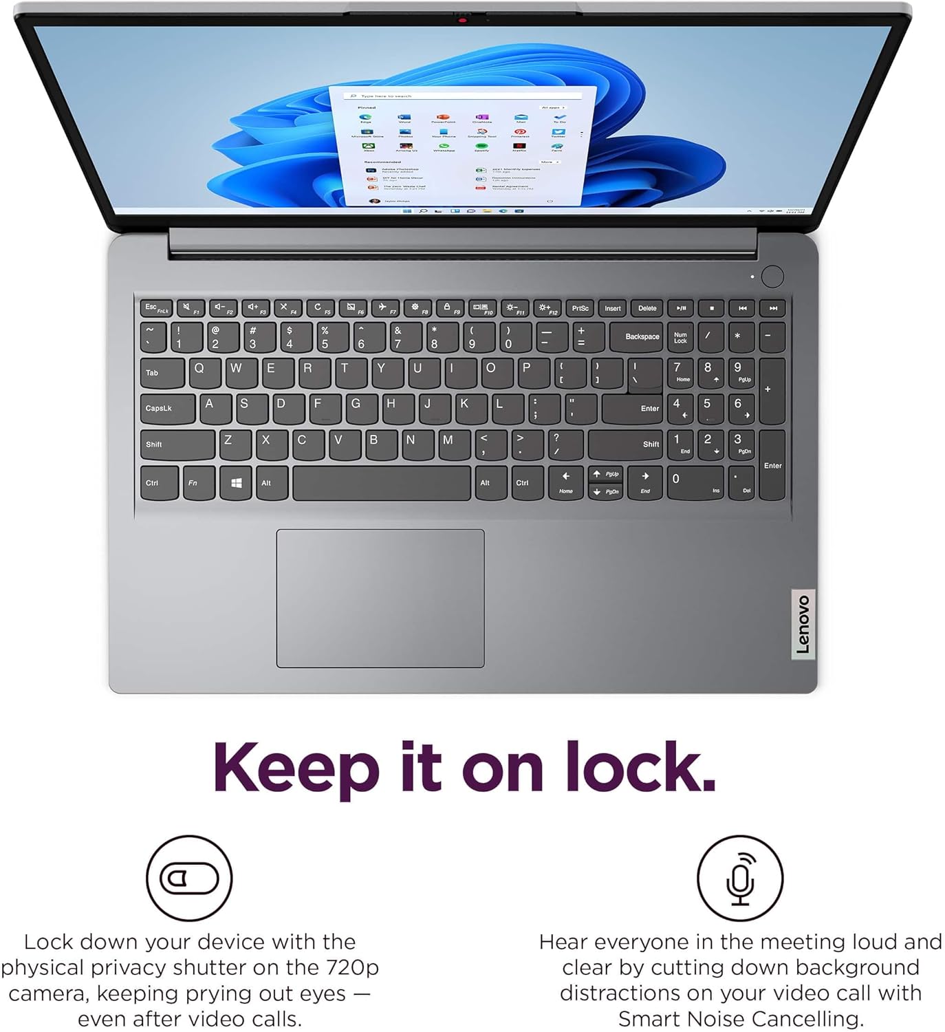 Lenovo 15.6' Laptop Computer (8GB, 256GB Storage (128GB eMMC + 128GB SSD), 1-Year Microsoft Office 365, Intel Dual Core) IdeaPad 1i for Business, Student, Numeric Keypad, Wi-Fi 6, Win 11 Home in S