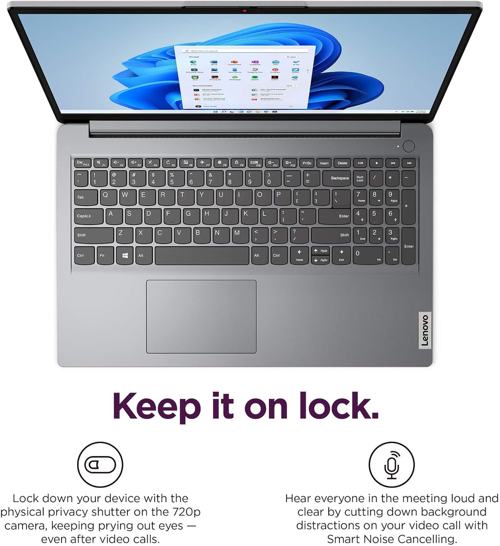 Lenovo IdeaPad 1i 15.6' HD Laptop (12GB RAM, 512GB SSD + 128GB eMMC, 1-Year Microsoft Office 365, Intel Celeron N4500) for Student, Home, Business, Numeric Keypad, Wi-Fi 6, Win 11 Home in S
