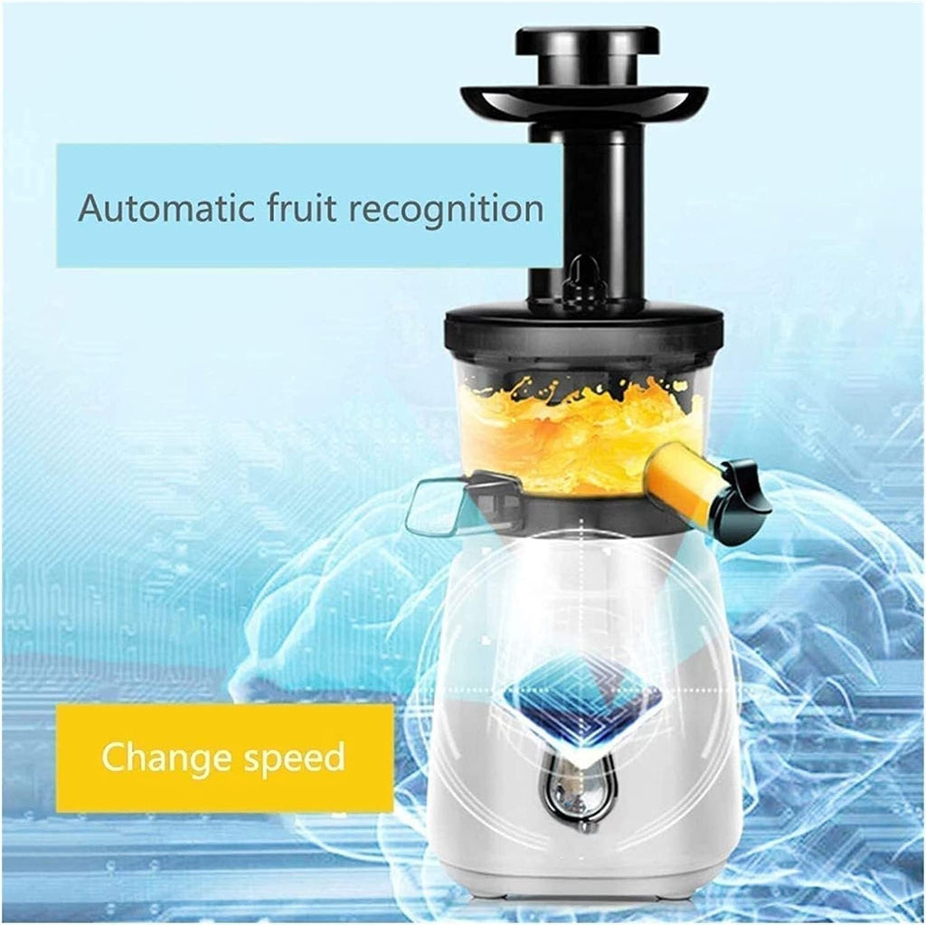 Slow Juicer Machine, Cold Press Juicer with Reverse Function, Easy to Clean, 98% Juice Yield, for Fruits & Vegetables, Includes Brush & Recipes