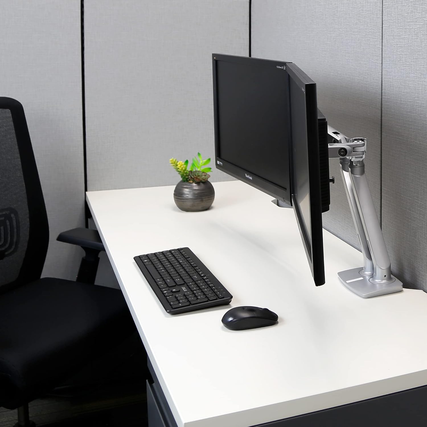 Ergotron – MXV Dual Monitor Arm, VESA Desk Mount – for 2 Monitors Up to 24 Inches, 7 to 20 lbs Each – Polished Aluminum