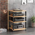 Stereo Stands for Small Spaces/Living Room/Bedroom/Home, 1/2/3/4-tier Wooden & Metal Av Component Media Stand Stereo Cabinet, Heavy Duty Audio Equipment Rack, #1-4 Tier
