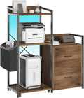 Tall Printer Stand with Storage Shelf and Bag,Filing cabinet,Lateral Office Filing Cabinets with Power Outlets & USB Charging Port, Shredder Stand w/Wheels,Suitable for 3D Shredder Scanner Fax