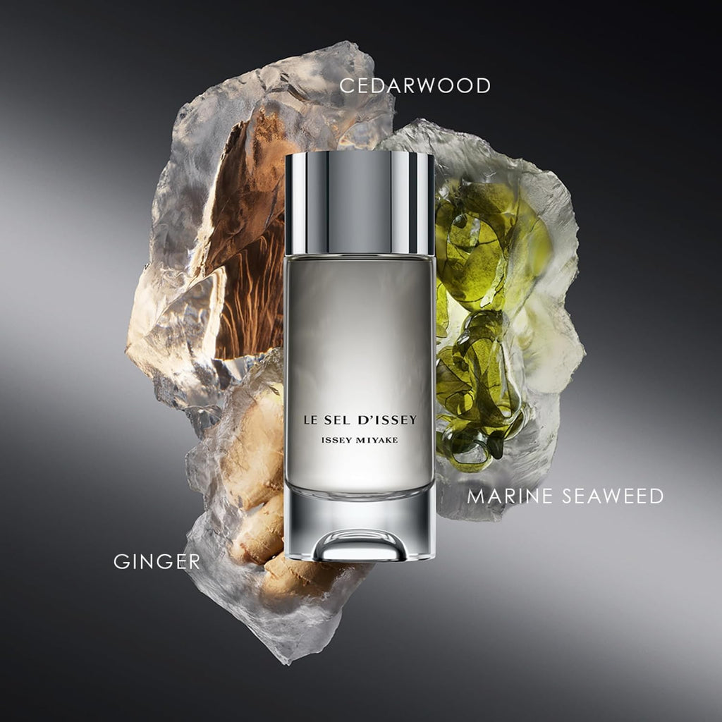 Issey Miyake Le Sel d'Issey Eau de Parfum - Warm Woody Marine Dry Amber Fragrance for Men - Salt Accord, Cedarwood, Marine Seaweed, Incense