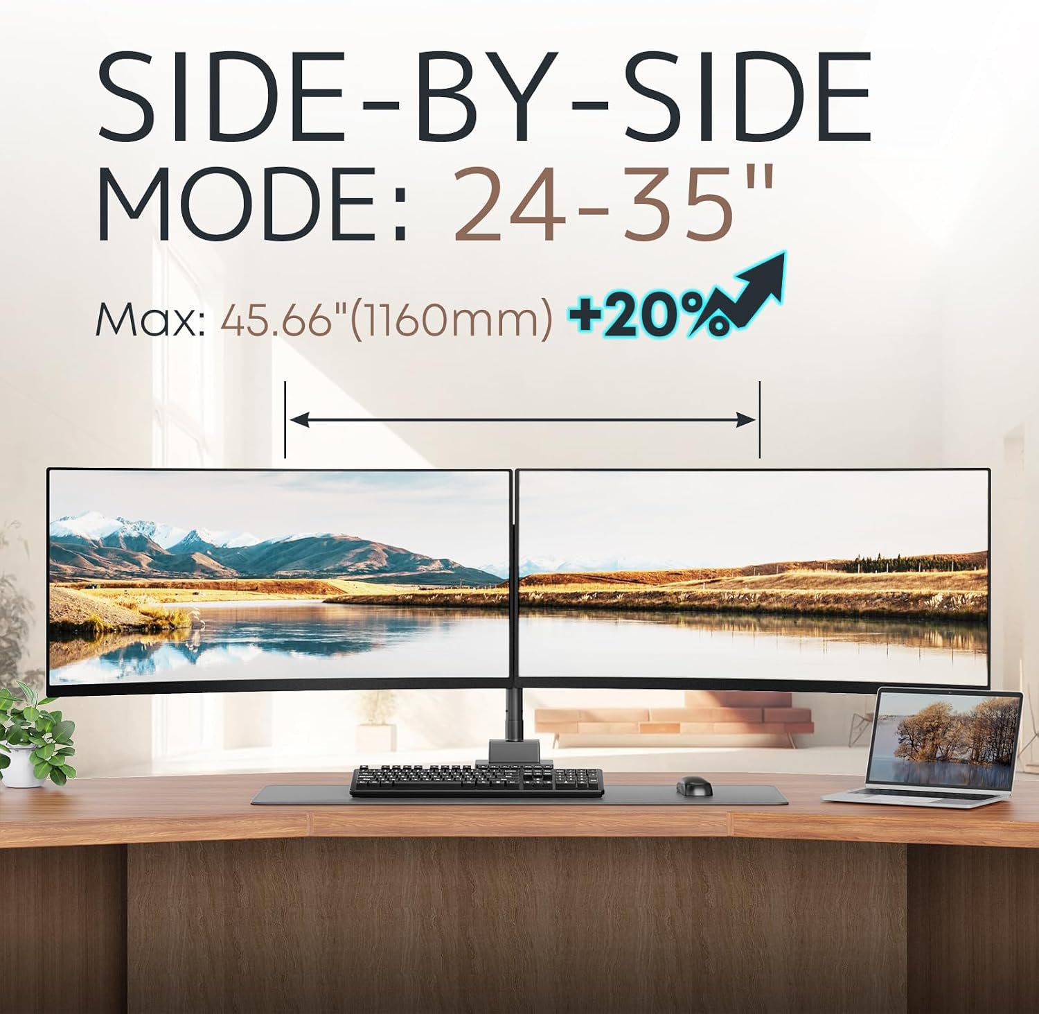 24-57 inch Dual Vertical Monitor Mount, Heavy Duty Monitor Arm for 2 Monitors, up to 59.4 lbs, Extra Tall/Wide Adjustable, Premium Aluminum Dual Monitor Desk Mount, VESA 75x75-200x200 mm