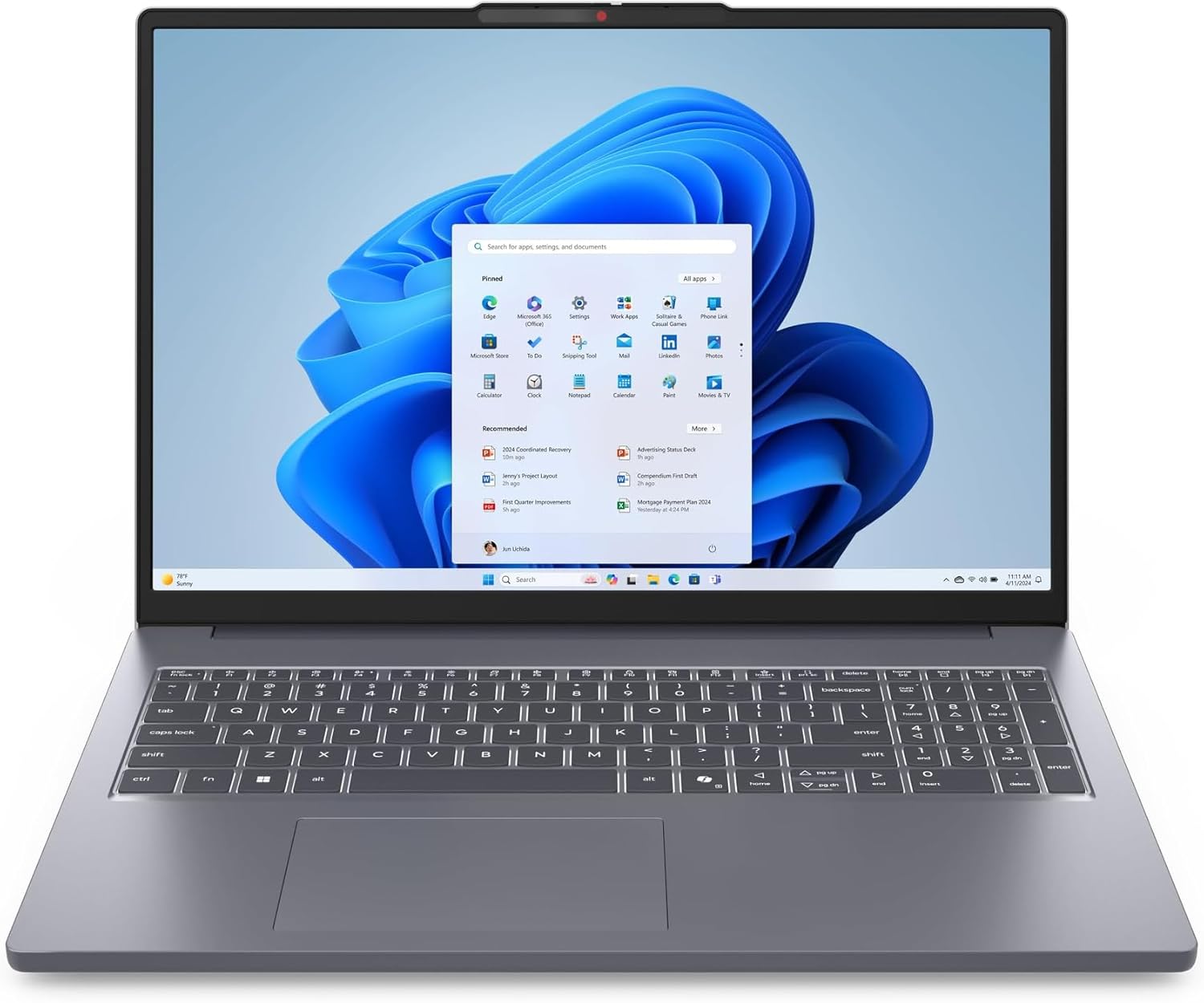 Lenovo IdeaPad Laptop Computer, Intel 8-Core i5-13420H, 16' FHD+, 24GB DDR5 RAM, 512GB PCIe SSD, Luna Grey, Windows 11 Home
