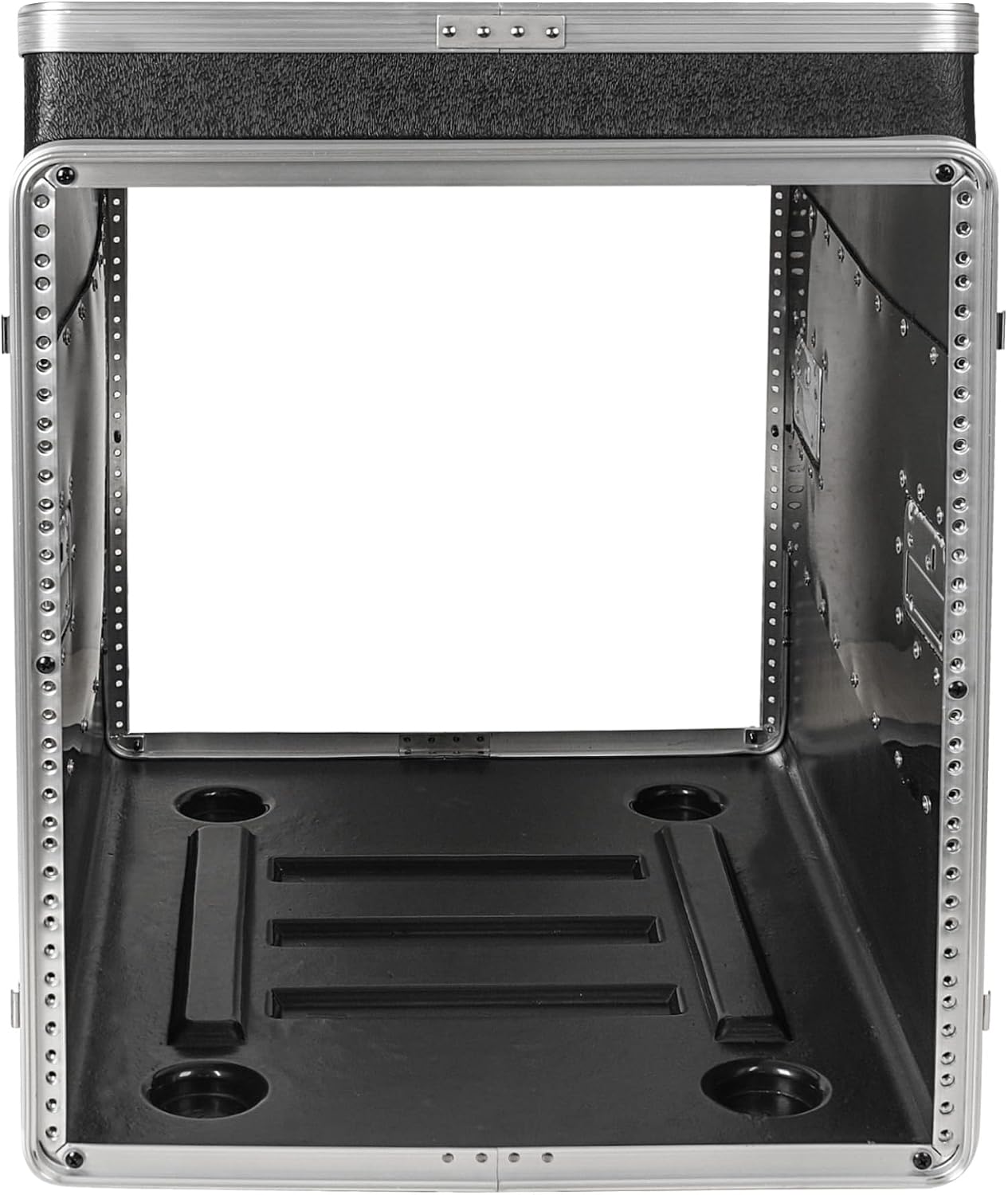 Sound Town Lightweight and Compact 10U ATA ABS Rack Case, with Slant Mixer Top, Casters, 24.5' Depth, 12U Top and 10U Side Spaces (STMR-A12X10UW)