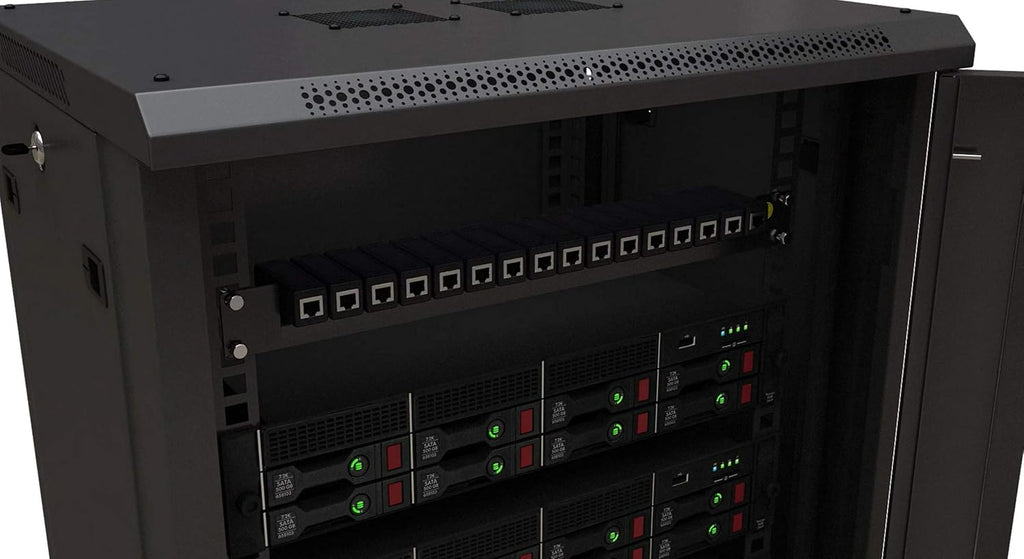 19' Rack Mount (16 Port) Ethernet Surge Protector PoE+ Gigabit (Server Rackmount 1U)