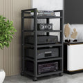 Large Capacity Vintage Stereo Console, Adjustable Outdoor 5-Tiers Audio Video Equipment Rack, Mobile Multi-Layer Commercial AV Media Stand/Bookshelf (Size : Style C)