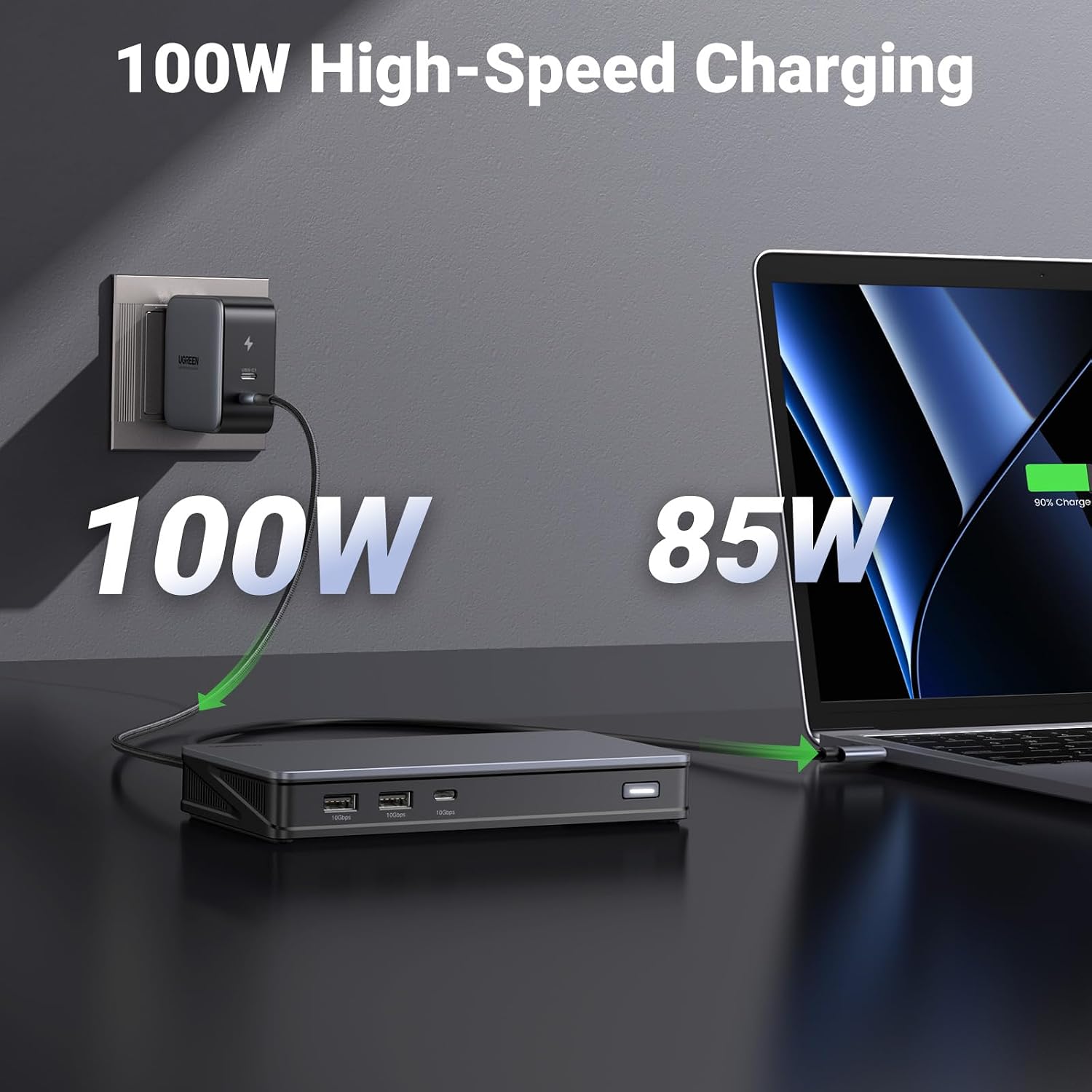 UGREEN USB C Docking Station, DisplayLink 9-in-1,Revodok Pro 209,Dual 4K@60hz Monitor Dock for MacBook & Windows with 2 DP & 2 HDMI, 10 Gbps USB C & USB-A Data Ports, 100W PD, Gigabit Ethernet