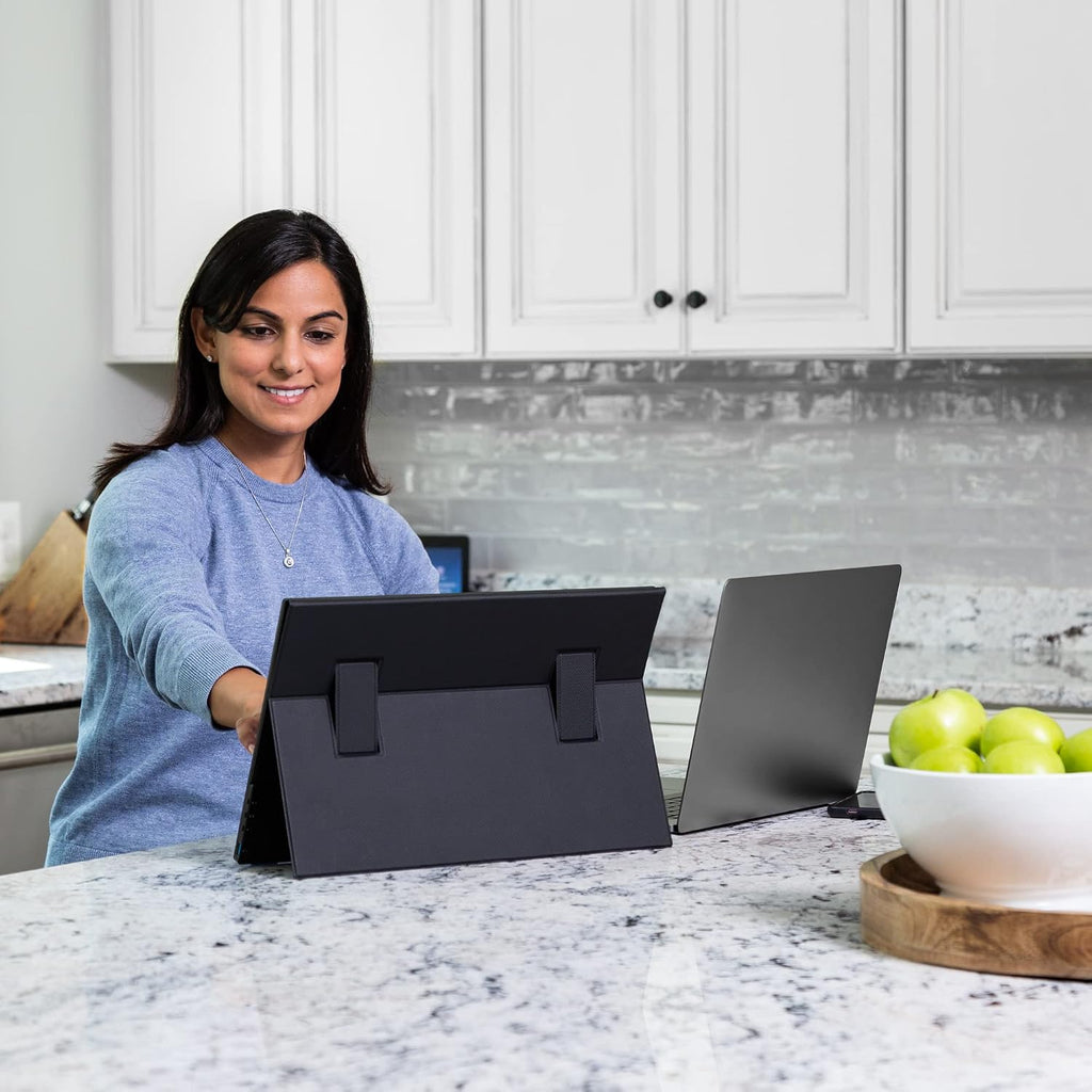 SideTrak Solo 17.3' Portable Monitor for Laptop | Freestanding Full HD LED USB Laptop Dual Screen with Cover | Compatible with Mac, PC, & Chrome | Powered by USB-C® or Mini HDMI