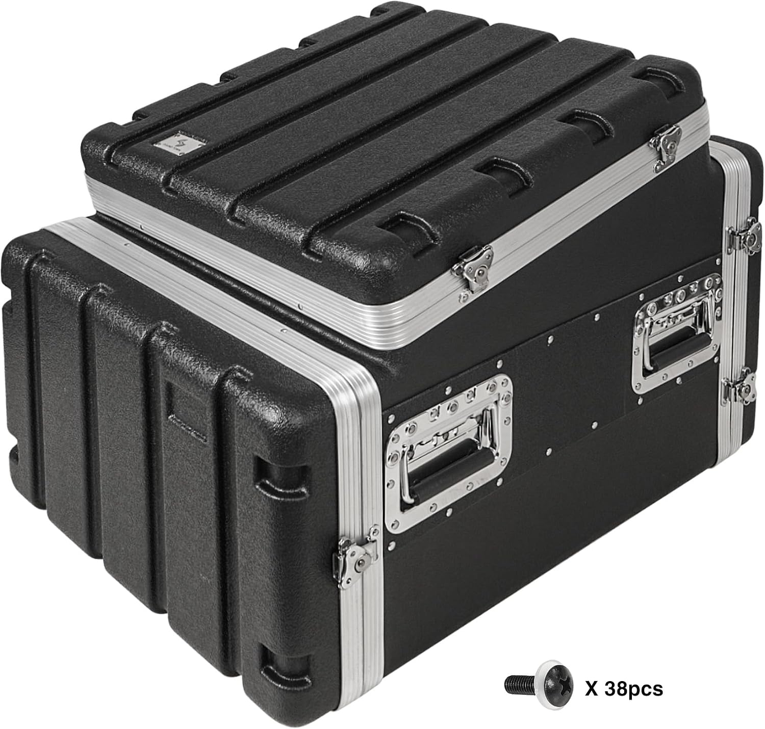 Sound Town Lightweight and Compact 6U ATA ABS Rack Case, with Slant Mixer Top, 21' Depth, 10U Top and 6U Side Spaces (STMR-A10X6U)
