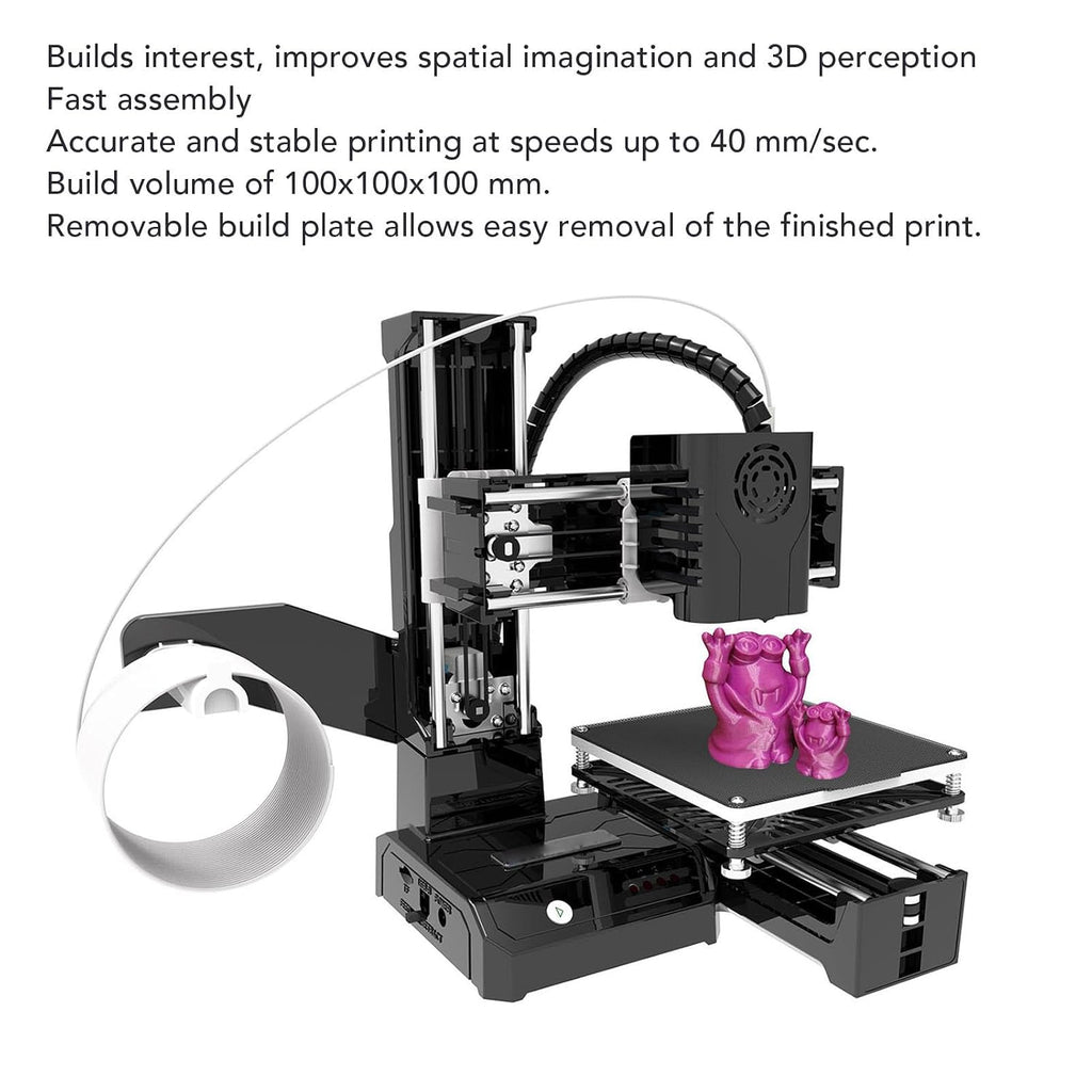 3D Printer for Beginners Auto Slicing Easyware Cura Compatible 0.05mm for Kids and STEM Education (US Plug)