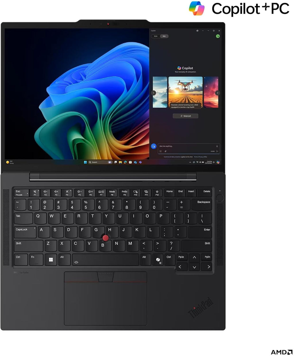 Lenovo 2025 ThinkPad T14s Gen 6 Copilot+ Laptop with AMD Ryzen AI 7 PRO 350 Processor, 14' WUXGA IPS 400-Nits Touchscreen Display, 32GB LPDDR5X-7500MT Memory, 1TB SSD, Wi-Fi 7, and Windows 11 Pro