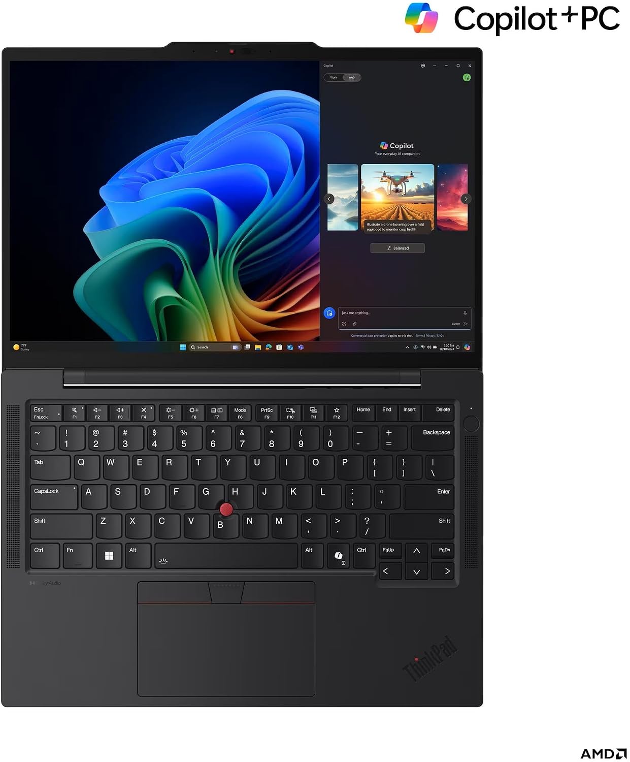 Lenovo 2025 ThinkPad T14s Gen 6 Copilot+ Laptop with AMD Ryzen AI 7 PRO 350 Processor, 14' WUXGA IPS 400-Nits Touchscreen Display, 32GB LPDDR5X-7500MT Memory, 1TB SSD, Wi-Fi 7, and Windows 11 Pro