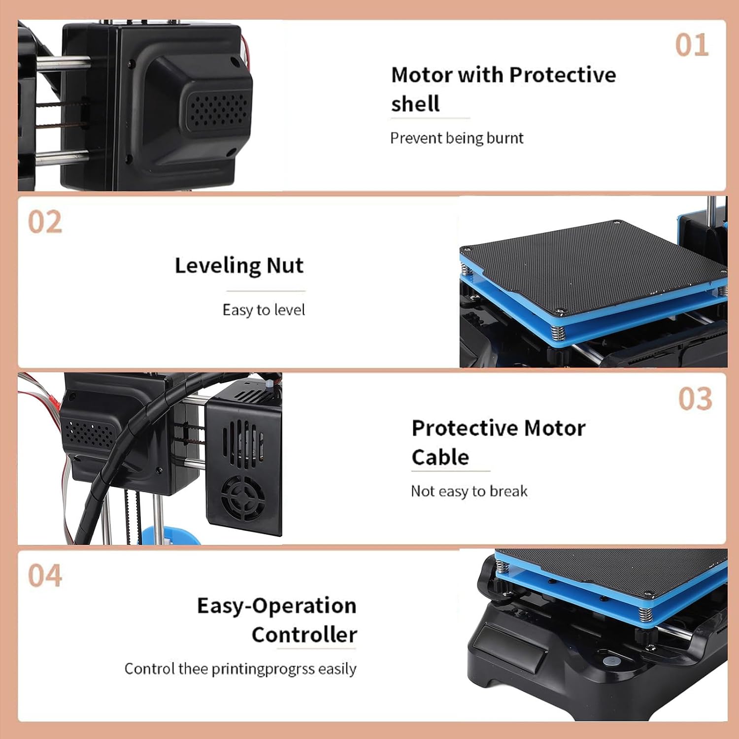 Small 3D Printer, Supports Various 1.75mm 3D Filaments 3D Printing Machine Fast Heating Portable Compact PLA TPU 1.75mm Filament Format (EU Plug)
