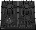 Empava 24' Gas Cooktop with 4 Italy Sabaf Sealed Burners NG/LPG Convertible Tempered Glass in Black Model 2020, 24 Inch
