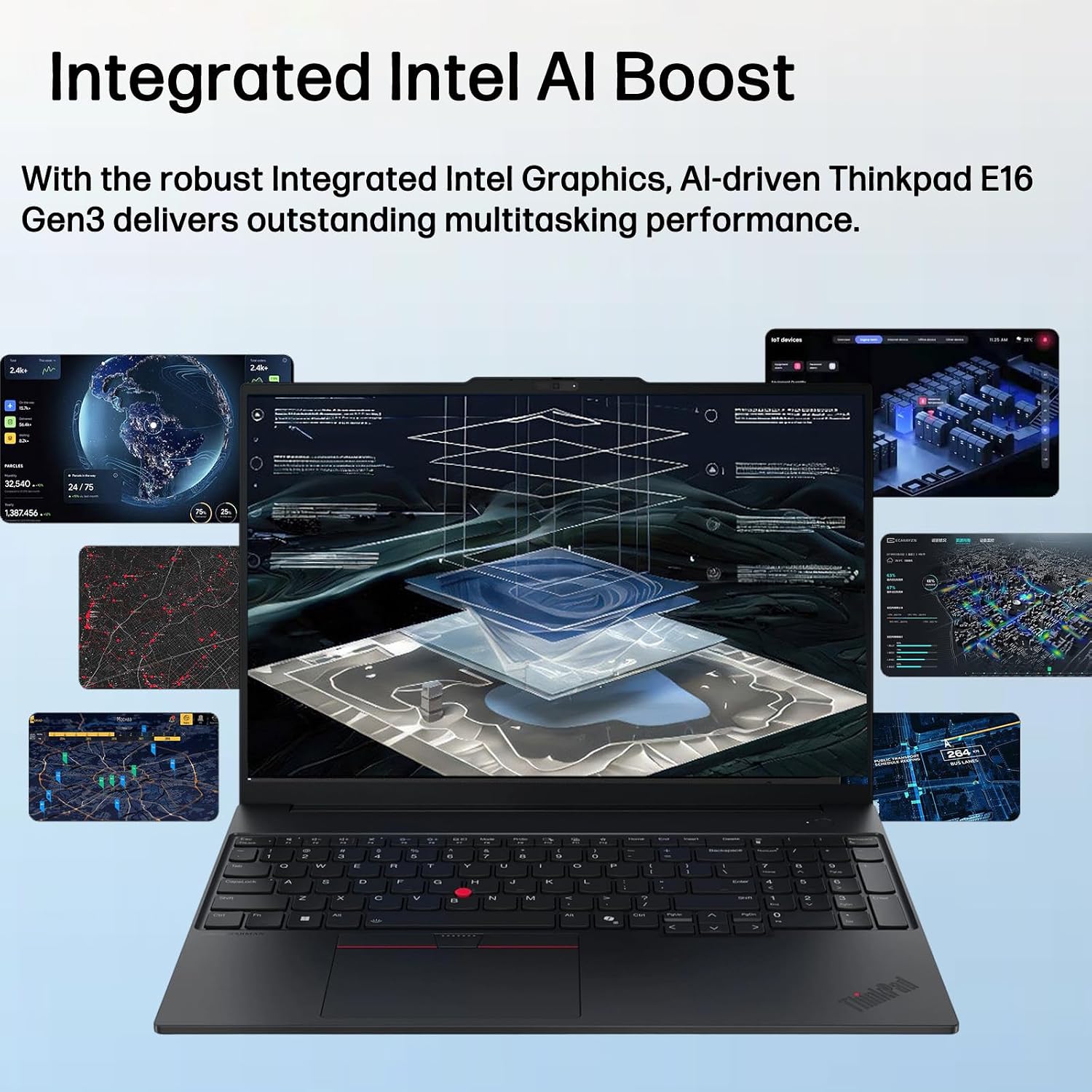 Lenovo ThinkPad E16 Gen 3 Laptop Computer for Business, Lifetime Office 365, Intel Ultra 7 255H, Arc 140T, 32GB DDR5 RAM, 1TB PCIe SSD, WiFi 6E, 16' FHD+, Webcam, Windows 11 Pro, Type C RJ45 Cable