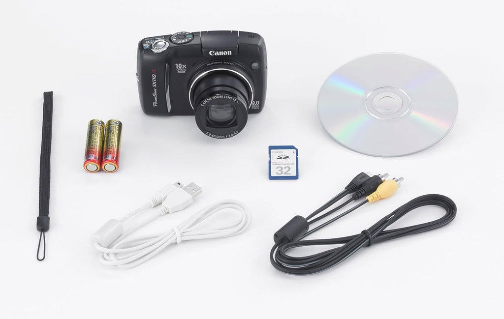 Canon Powershot SX110IS 9MP Digital Camera with 10x Optical Image Stabilized Zoom (Black) (Renewed)