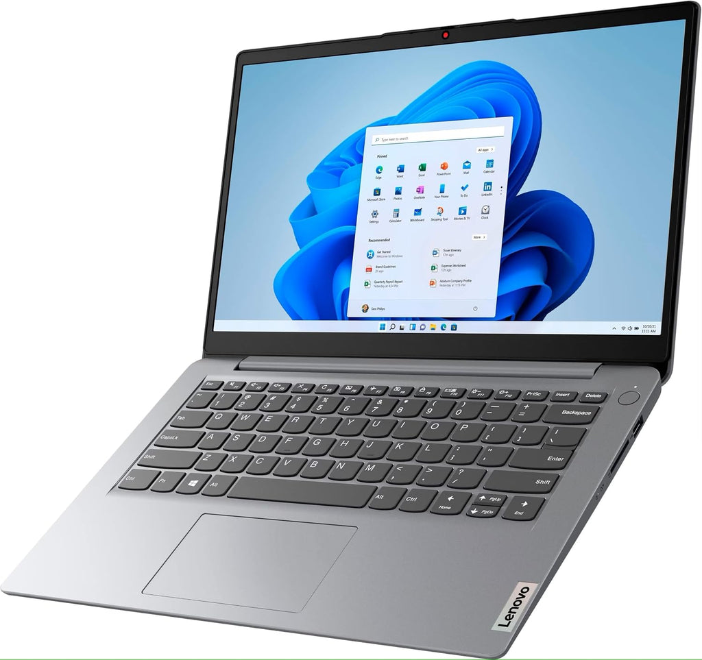 Lenovo Ideapad 1i Thin Light Laptop, 14.0' HD Display, Intel Celeron N4020(up to 2.80 GHz), 4GB RAM 64GB eMMC, WiFi 6, Webcam, 10Hr Battery, Windows 11 S, Cloud Grey