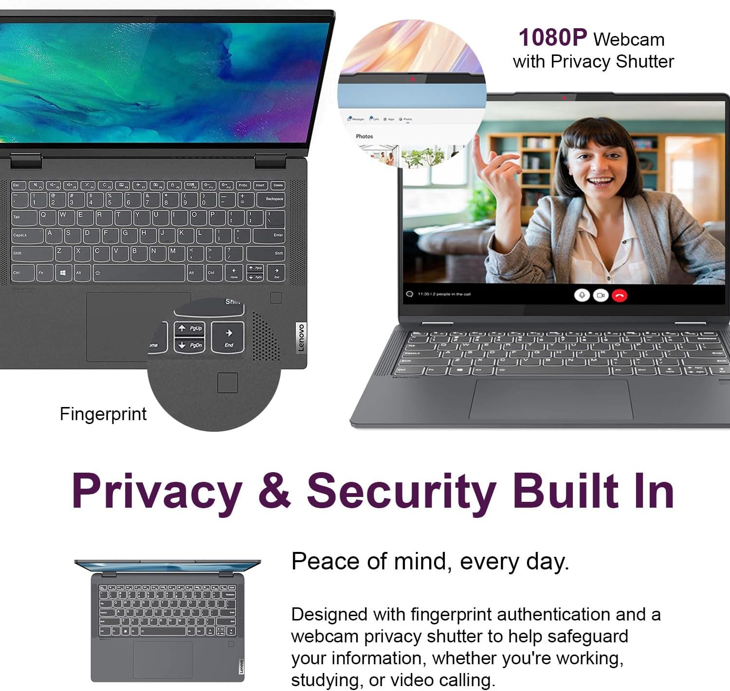 Lenovo IdeaPad 14' 2.2K QHD 2-in-1 Touchscreen Laptop | AMD Ryzen 7 Processor | Win 11 | 16GB RAM | 1TB PCIe SSD | Backlit Keyboard | Fingerprint | 1080P Camera | Convertible Laptop for Work & Study