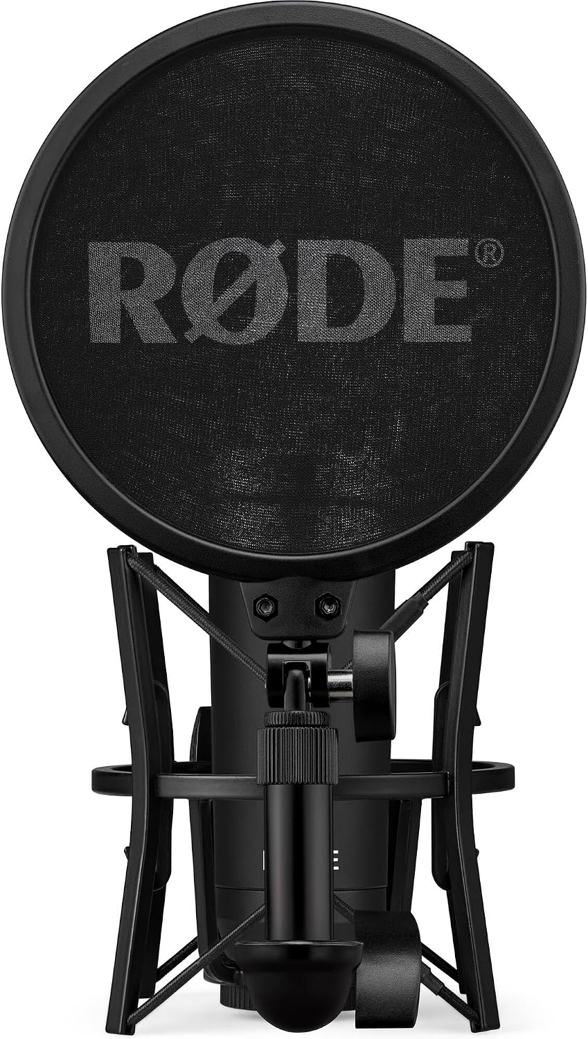 Rode NT1 Signature Series - Black Condenser Microphone with SM6 Shockmount, Rode Desktop Stand 2 and Pop Filter