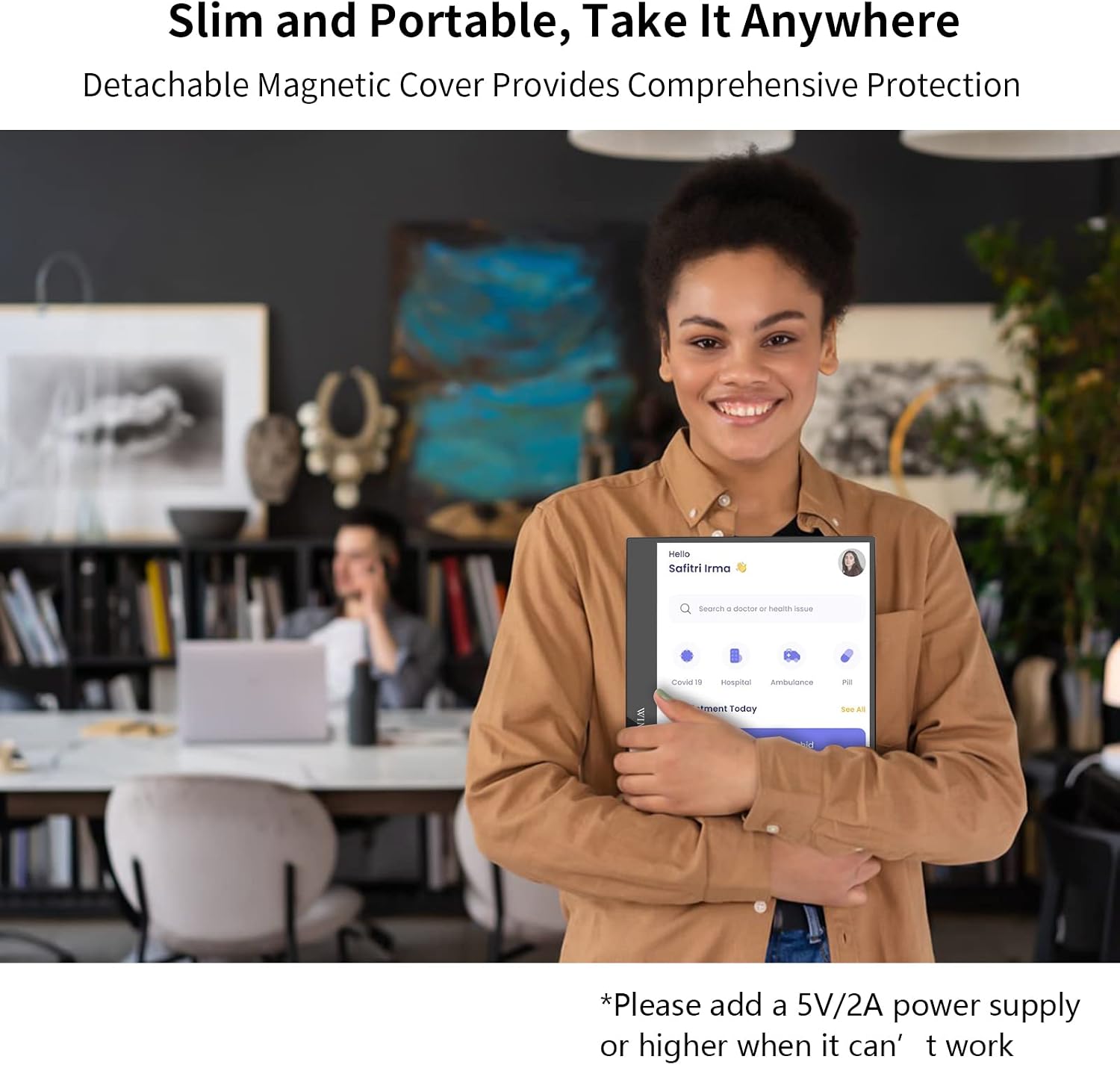 WIMAXIT 15.6 Inch Portable Touch Monitor with Dual Speakers, Full HD 1920 x 1080, VESA 75 mm, HDMI/USB-C Connection, Ideal for Laptops, Xbox and Smartphones