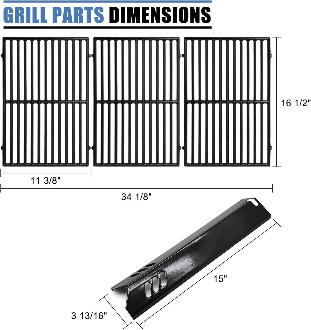 Grill Replacement Parts for Dyna-Glo DGB610SSP DGF600SSP, Drip Pan Grease Tray & Grill Grates & Heat Tents for Dyna Glo DGB610SSP 6 Burner Grill Models