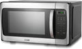 COMMERCIAL CHEF 1.1 Cu Ft Microwave with 10 Power Levels, Microwave 1000W with Push Button Door Lock, Countertop Microwave with Turntable and Digital Controls, Stainless Steel