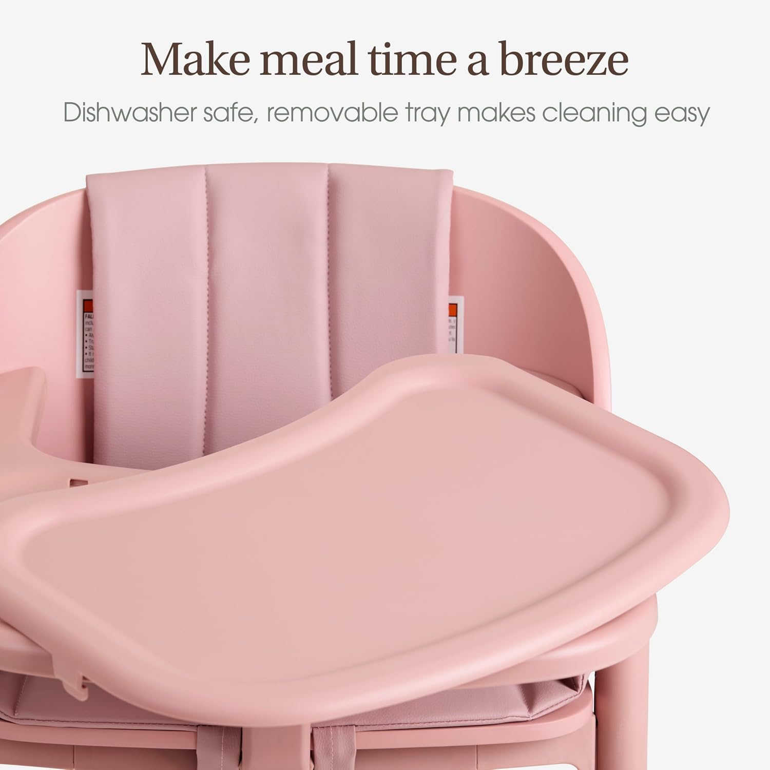 Evolur Step and Savor Baby High Chair, Converts to Adult Stool, 5 Position Adjustable Height and Footrest Positions Portable High Chair, Removable Tray, Easy to Clean and Removable Cushion