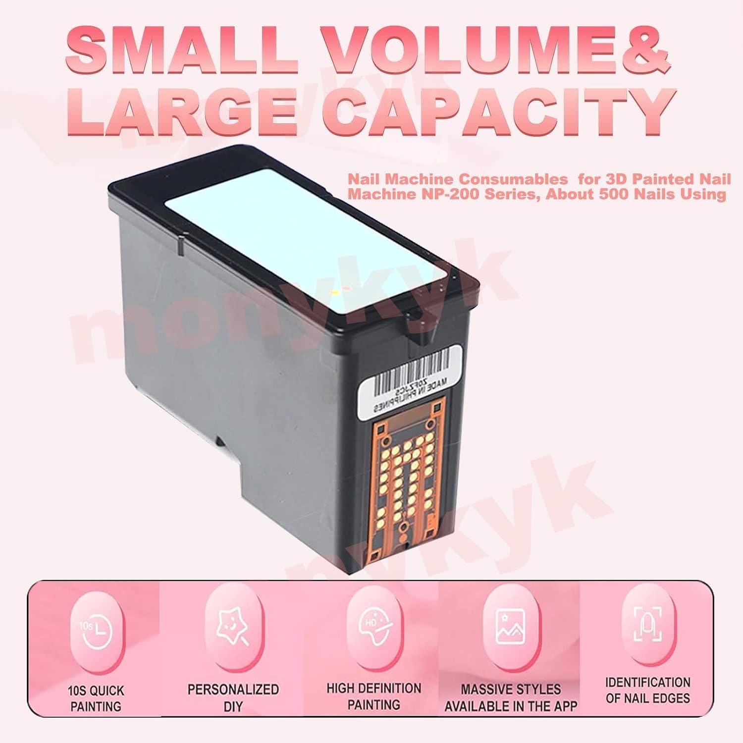 Smart 3D Nail Printer-App/WiFi Connection Control/Ink Cartridges,10s Gel Nail Art | 4800 Dpi Chip-Resistant Prints | Auto Nail Detection for Perfect DIY Manicures,Girls' Home Nails