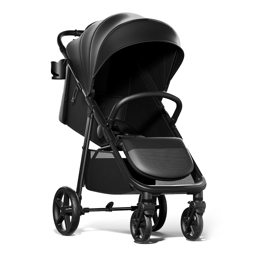 Mompush Nova Infant Baby Stroller for Newborn to Toddler, Oversized Seat up to 50 lbs, All-Terrain 10' Wheels & Suspension, One-Hand Fold; Lie-Flat Mode; UPF 50+ Canopy