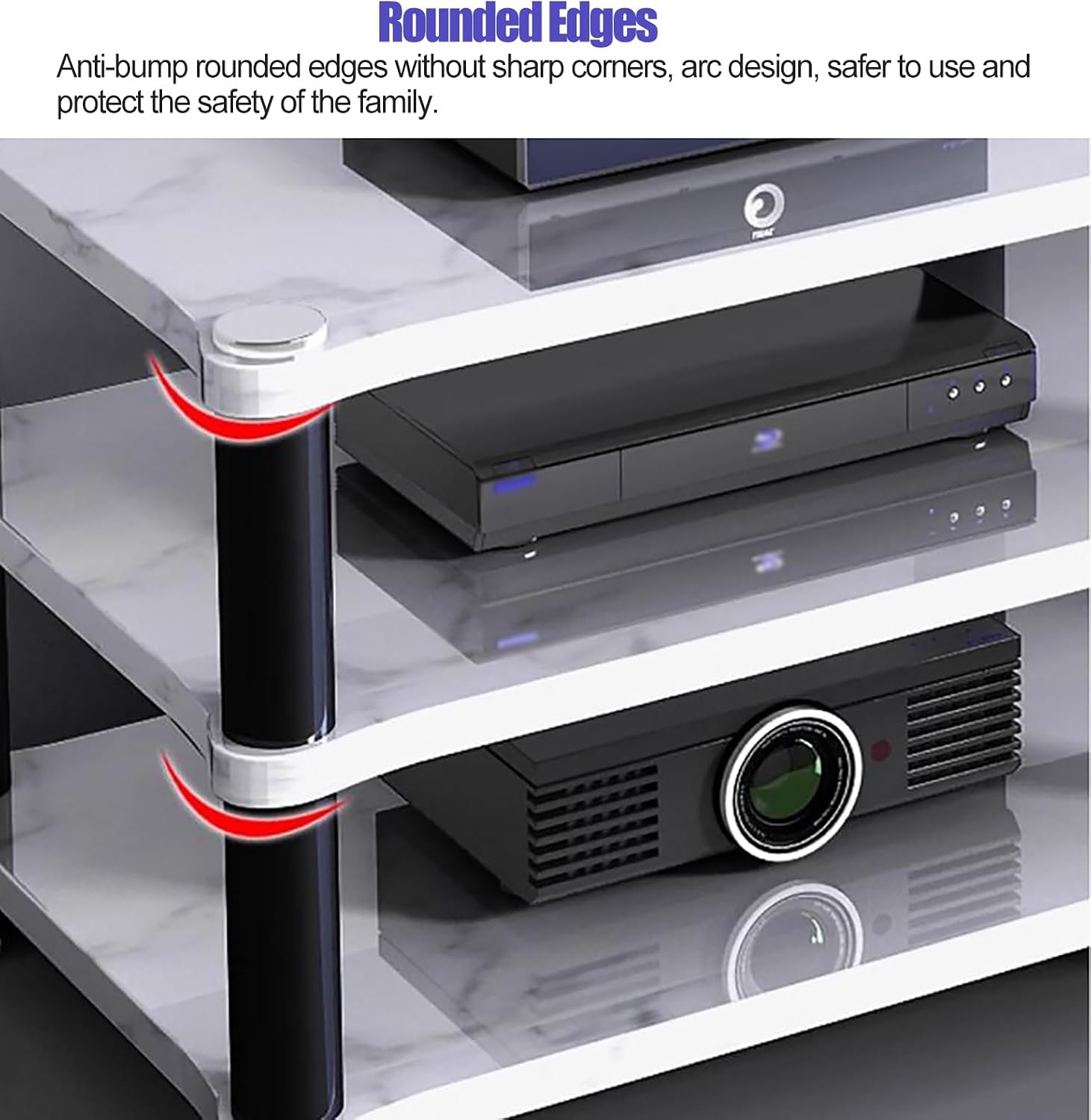 120Cm Long Media Stand Audio/Video Component Cabinet, Home Stereo Racks and Stands, Heavy Duty Upright Modern Audio Equipment Rack, Open-Ended Modular Unit,Black-#2-1 Tier