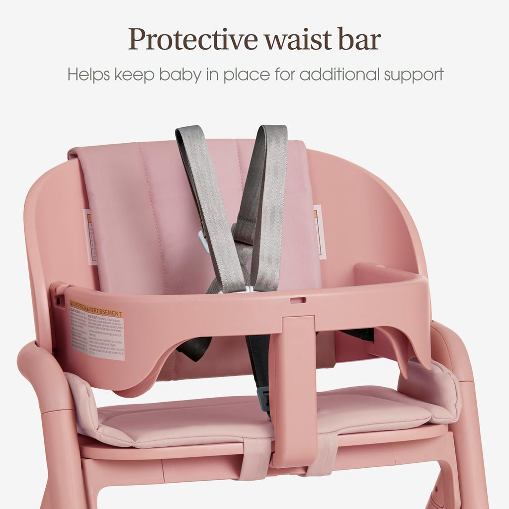 Evolur Step and Savor Baby High Chair, Converts to Adult Stool, 5 Position Adjustable Height and Footrest Positions Portable High Chair, Removable Tray, Easy to Clean and Removable Cushion