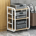 27 35 43 Inch Tall Stereo Stands 3/4/5 Shelf for Living Room, Media Audio Video Equipment Rack with 360° Swivel Wheel, Heavy Duty Record Players Turntable Cabinet(70cm (27.5in) - 3 Tier)